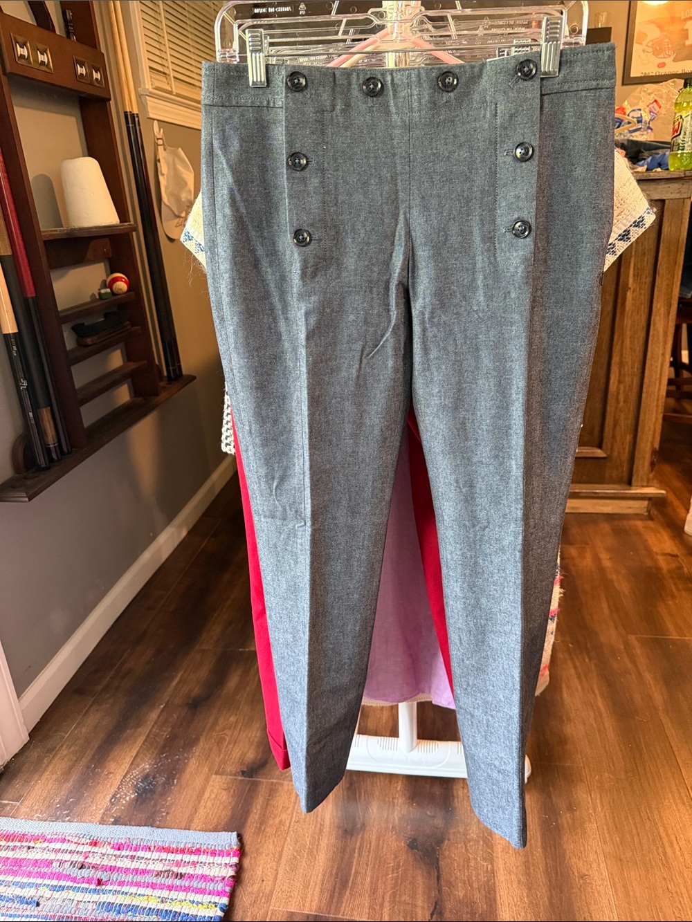Banana Republic Gray Double-Button Dress Pants